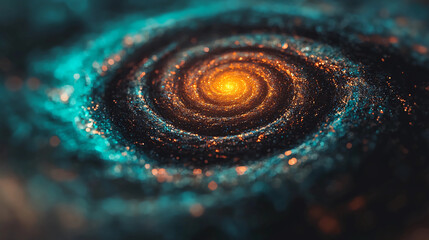 Wall Mural - a vibrant spiral galaxy with a glowing core, showcasing swirling patterns of stars and cosmic dust i