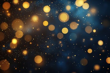 Poster - A mesmerizing display of golden bokeh lights against a dark, starry background creating a magical atmosphere.