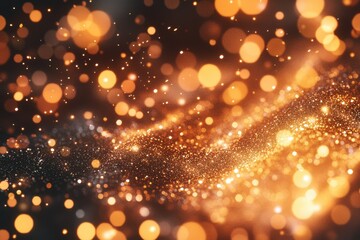 Poster - A mesmerizing abstract background featuring golden and orange bokeh lights in a captivating, dreamy blur.