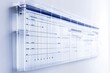 © Anjali - A transparent acrylic wall-mounted gridded schedule board with faint blue writing.