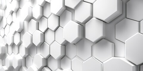 Poster - White hexagonal pattern creating modern abstract background