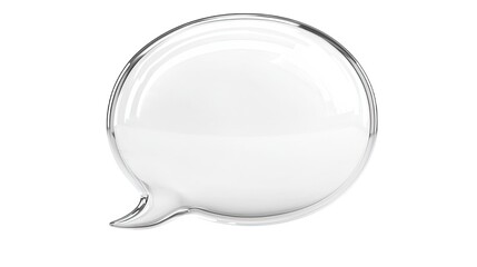 Poster - 3d Glass speech bubble suspended against transparent backdrop, representing minimalist communication design with sleek contemporary aesthetic