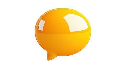 Aufkleber - 3d glossy orange speech bubble with transparent background, ideal for communication, message and chat concepts