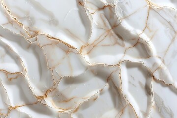 Poster - Close up view of exquisite white marble featuring delicate gold veins reflecting light beautifully. This luxurious texture adds a touch of elegance and style to any setting or design.