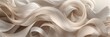 © JuliaM - Beige ribbons flow art. Elegant soft ribbons wave abstract background. Light brown fabric curves style close up. ultrawide banner size