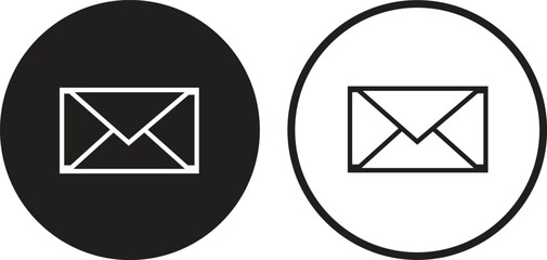 E mail or inbox icon symbol line, flat set. social design vector