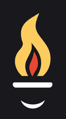 Poster - Minimalist Olympic Flame Pictogram in Flat SVG Vector Style for Sports Graphics