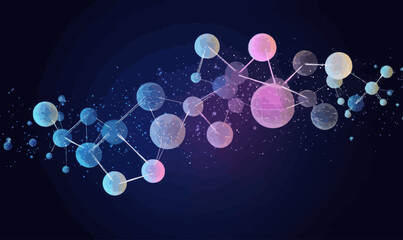 Poster - 3D Molecular Abstract Background in Science Chemistry and Physics Vector Illustration