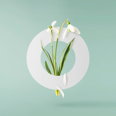 Wall Mural - beautiful blooming of delicate pink sakura flowers falling in the air, isolated on pink background. 