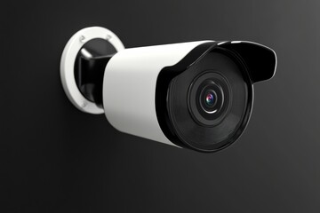 Poster - High-resolution motion detection camera mounted on a wall for security purposes