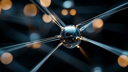 Poster - Close-up illustration of molecular structure on a blue background