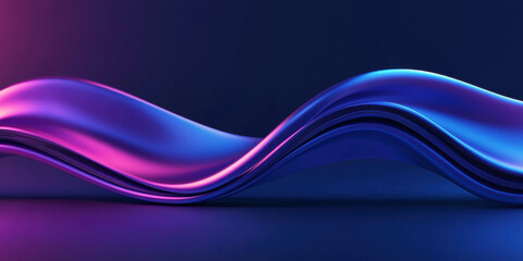 Wall Mural - Modern blue gradient background with smooth curved lines, elegant and dynamic design for corporate presentations