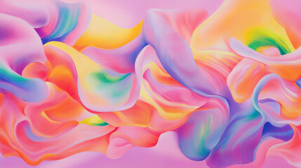 Fototapete - Vibrant abstract painting with flowing shapes and colors for artistic decor