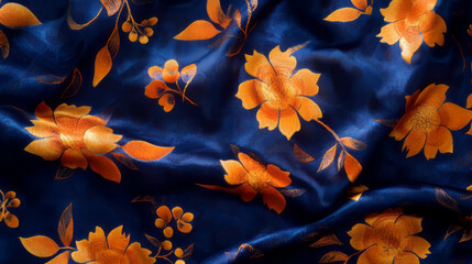 Poster - Vibrant batik artwork with floral patterns on rich fabric background