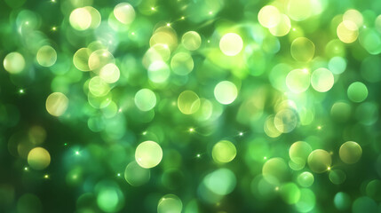 Poster - Abstract green bokeh background with soft focus and blurred light textures