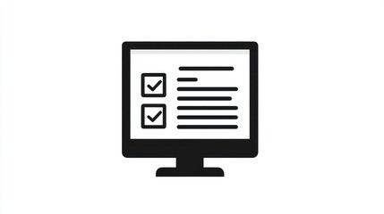 Poster - Simple computer monitor with checklist, online form