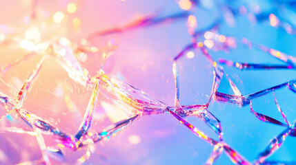 Poster - Vibrant abstract background with broken glass and colorful effects for creative design