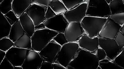 Poster - Broken glass background with circular cracks for design and creative projects