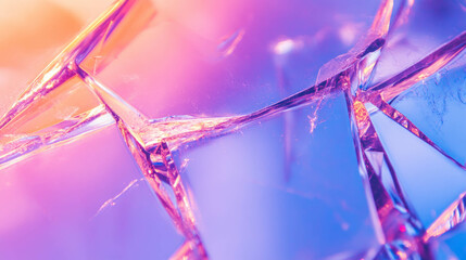 Poster - Vibrant fractured glass with colorful lighting for creative backgrounds
