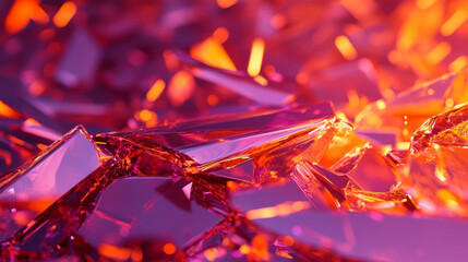 Poster - Vibrant abstract background with large fragments of shattered glass