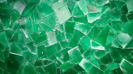 Poster - Abstract green broken glass texture with organic fragments for design and decoration