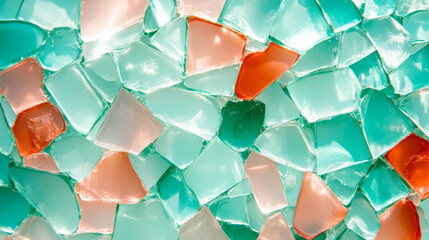 Poster - Abstract broken glass background with colorful organic fragments for artistic design