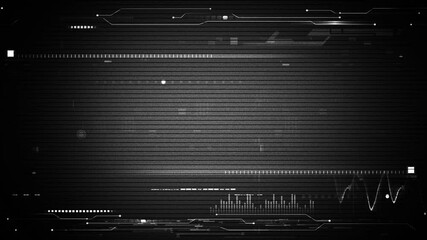 Wall Mural - abstract digital interface with glowing red and blue elements circle hud gadgets. animated gadgets w