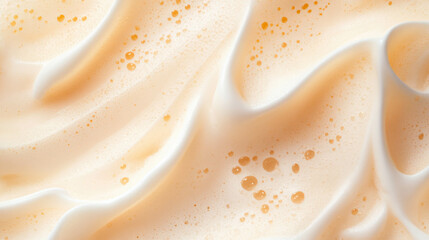 Poster - creamy beige foam texture with soft swirls and bubbles for natural design and background
