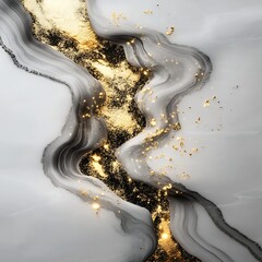 Wall Mural - elegant abstract marble texture with gold veins and subtle glitter a luxurious design element