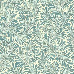 Wall Mural - elegant swirls decorative pattern with turquoise tint for seamless background use design resource