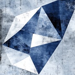 Wall Mural - geometric abstract indigo composition on textured surface modern design creative visual content