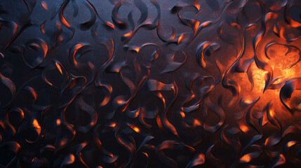 Poster - Intricate embossed metal texture with warm tones for modern design