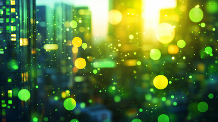 Poster - Futuristic cityscape with abstract texture and vivid lights for modern design