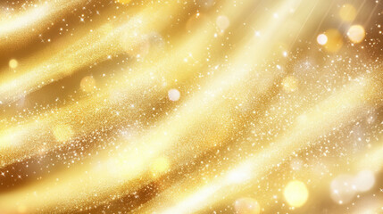Poster - shimmering gold glitter background with sparkling light for festive design