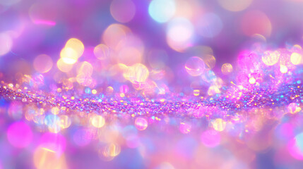 Poster - Vibrant holographic surface with iridescent lights for creative design
