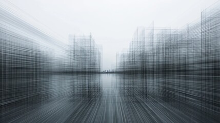 Poster - Cityscape, motion blur, reflection, urban, futuristic, design, background, architecture