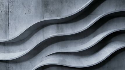 Poster - Modern abstract design with lightly textured concrete waves for artistic and architectural inspiration