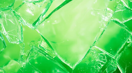 Poster - Vibrant lime broken glass background with dust particles for creative design