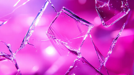 Poster - Vibrant magenta broken glass abstract design for creative backgrounds