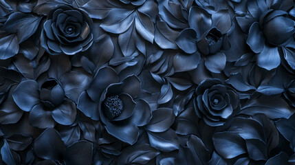 Poster - Elegant metallic flower cutout pattern for decorative background and design
