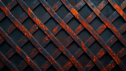 Poster - Rustic metal mesh texture with rust and sharp edges for industrial design