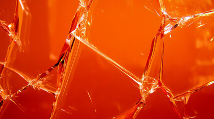 Poster - Abstract orange broken glass background with star shaped fragments for creative design