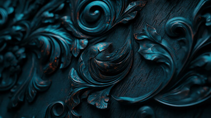 Poster - Ornate stone carvings with intricate floral patterns for decorative design