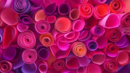 Fototapete - Vibrant rolled paper beads texture for creative designs