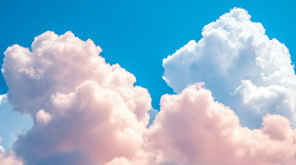 Poster - Dreamy pastel cloud sky background for creative designs