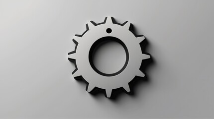 Poster - Mechanical Gear Icon on Neutral Background - 3D Rendered Industrial Symbol for Technology and E