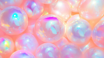 Poster - Iridescent pearl beads texture background for elegant design concepts