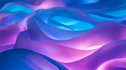Fototapete - Abstract sculptures of colorful plastic cutouts creating a futuristic wave pattern background