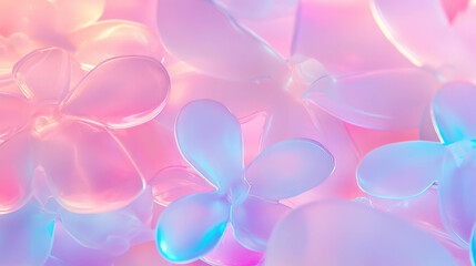 Poster - Frosted plastic cutout flowers background for creative use and artistic design