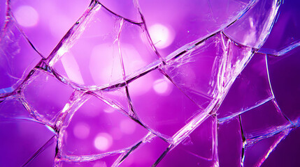 Poster - Abstract background of purple broken glass with circular patterns for creative design